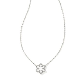 Foto 1 | Collar Kendra Scott Con Colgante En Forma De Copo De Nieve Chapado En Ópalo Rodio - Venta Internacional.