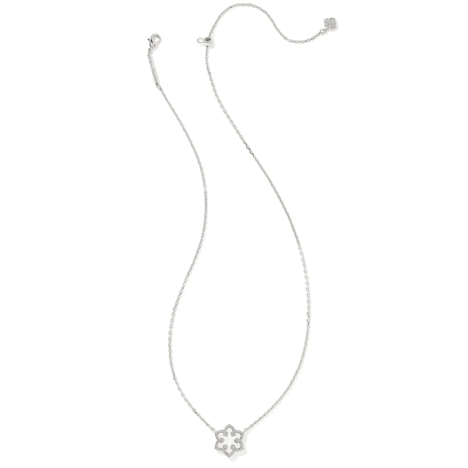 Foto 2 | Collar Kendra Scott Con Colgante En Forma De Copo De Nieve Chapado En Ópalo Rodio - Venta Internacional.