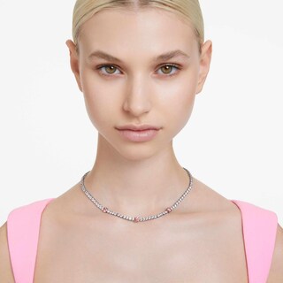 Foto 5 | Collar Swarovski Matrix Tennis Con Acabado En Rodio Rosa - Venta Internacional.