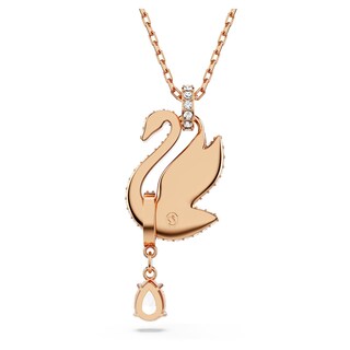 Foto 4 | Collar Con Colgante De Cisne De Swarovski Con Cristales Negros En Oro Rosa - Venta Internacional.
