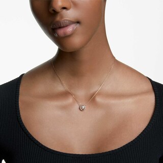 Foto 5 | Collar Swarovski Una Con Acabado En Cristal En Tono Oro Rosa - Venta Internacional.