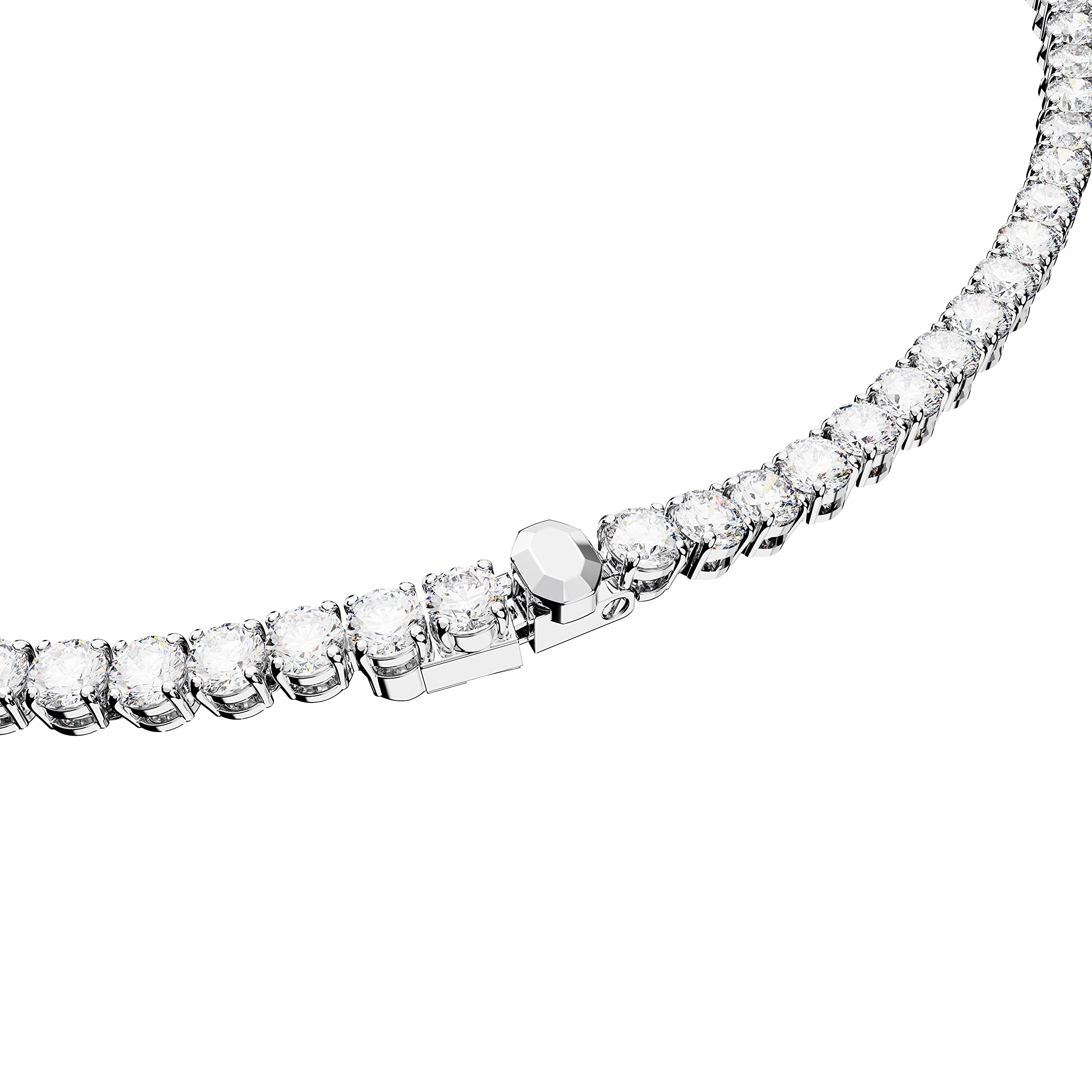 Foto 5 pulgar | Collar Swarovski Matrix Tennis Con Cristales Transparentes De Rodio - Venta Internacional.