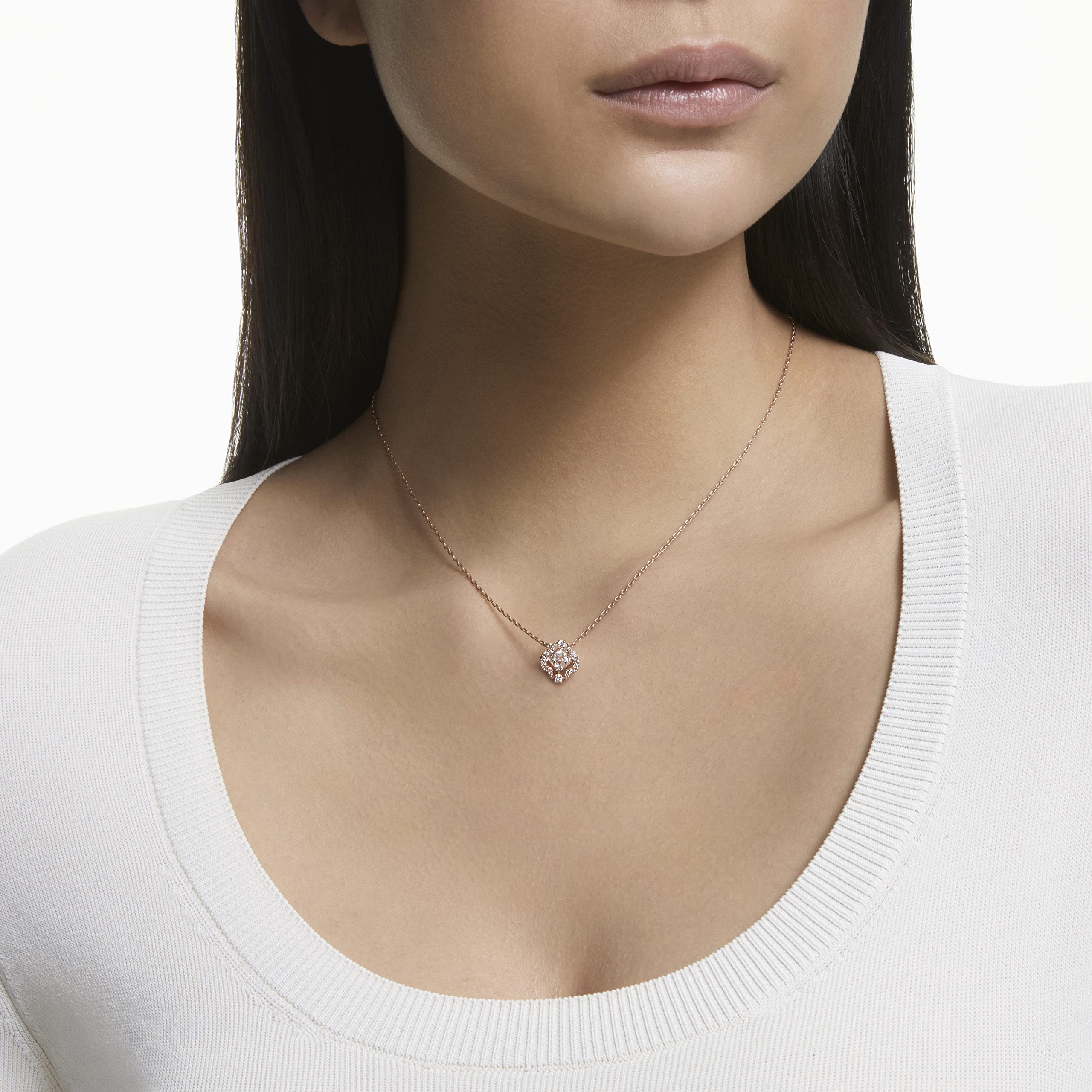 Foto 7 pulgar | Collar Swarovski Sparkling Dance Con Cristal Blanco Y Oro Rosa - Venta Internacional.
