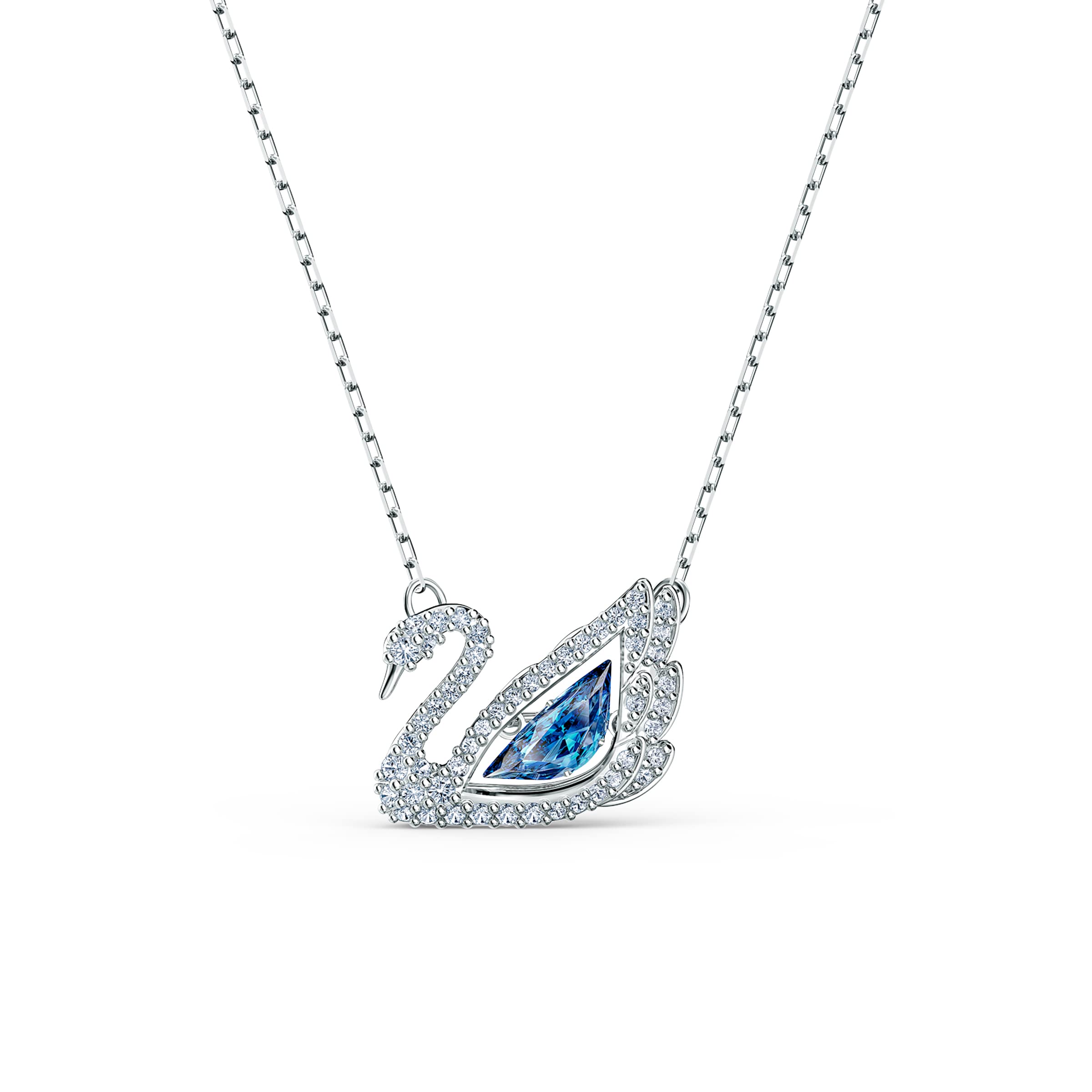 Foto 2 pulgar | Collar Con Colgante De Cisne De Swarovski Con Cristales Azules Y Blancos - Venta Internacional.