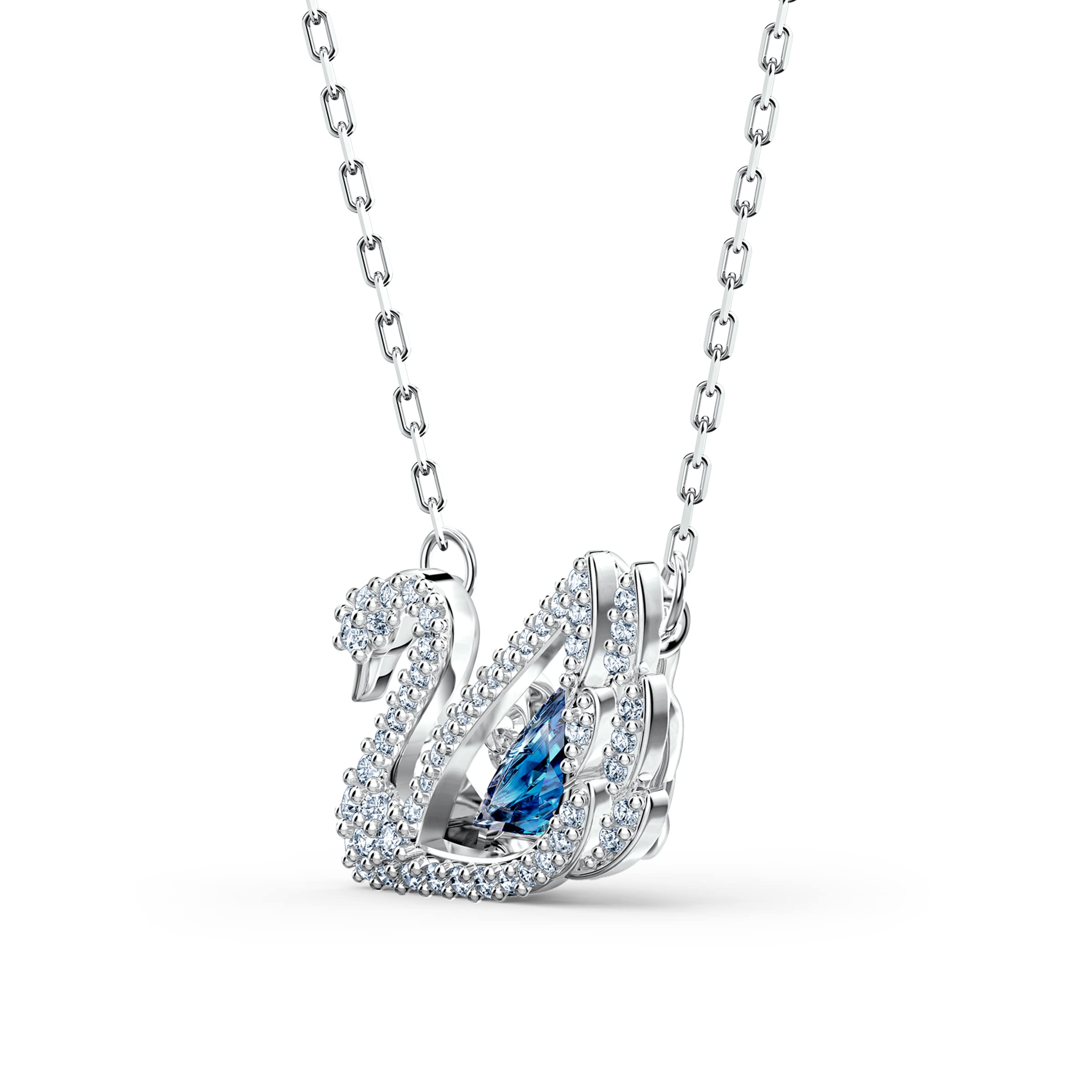 Foto 5 pulgar | Collar Con Colgante De Cisne De Swarovski Con Cristales Azules Y Blancos - Venta Internacional.