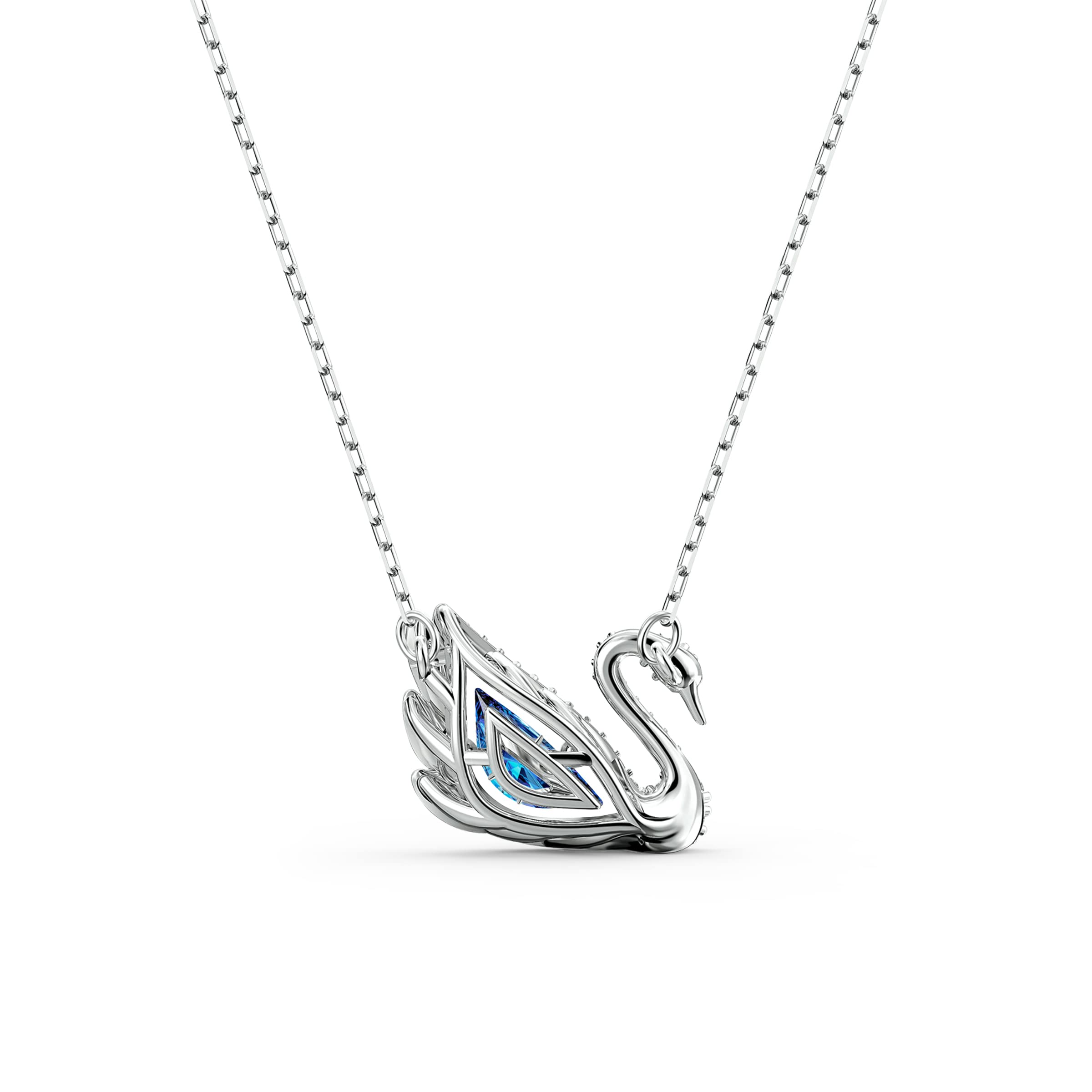 Foto 6 pulgar | Collar Con Colgante De Cisne De Swarovski Con Cristales Azules Y Blancos - Venta Internacional.