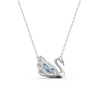 Foto 5 | Collar Con Colgante De Cisne De Swarovski Con Cristales Azules Y Blancos - Venta Internacional.