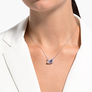 Foto 7 | Collar Con Colgante De Cisne De Swarovski Con Cristales Azules Y Blancos - Venta Internacional.