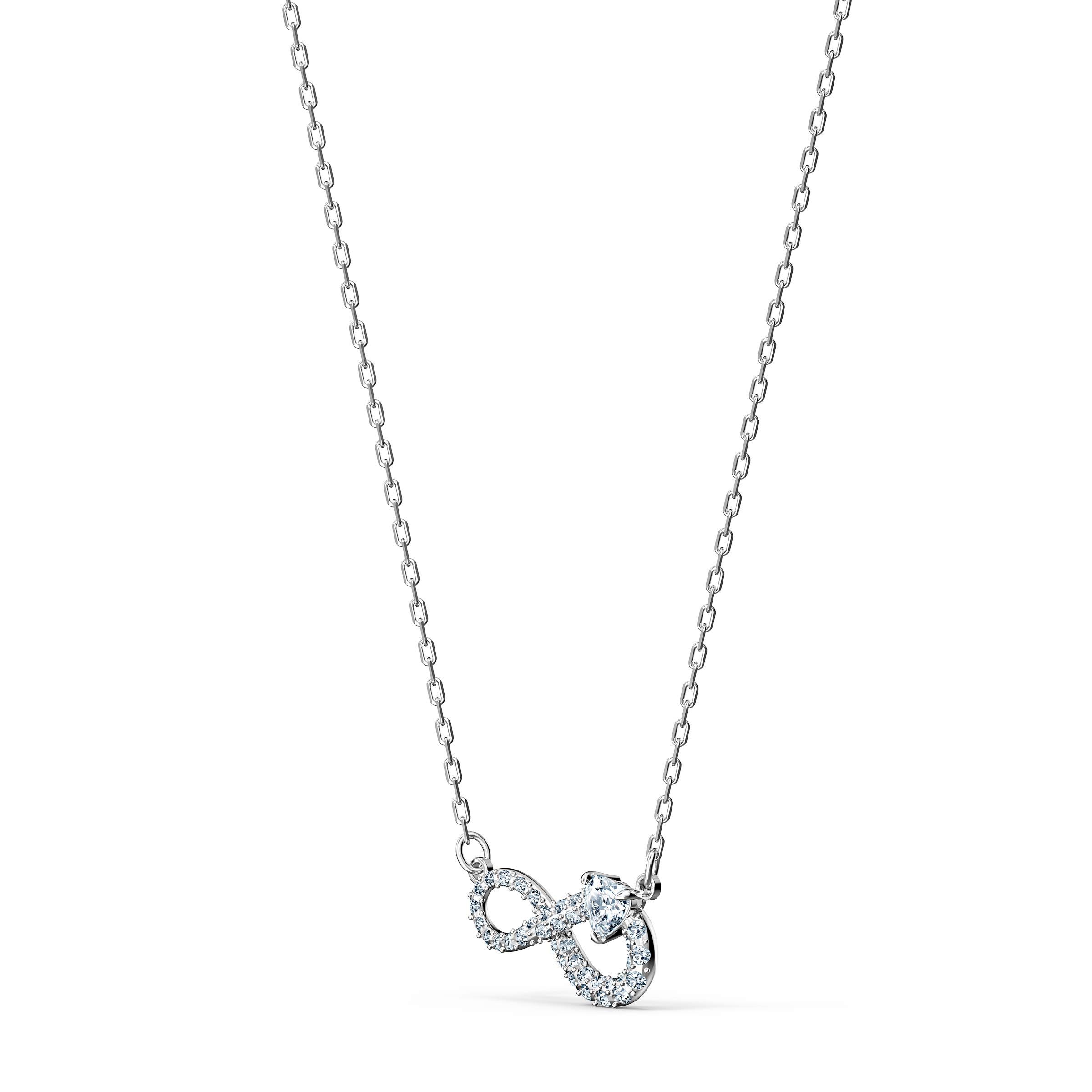 Foto 4 pulgar | Collar Swarovski Hyperbola Con Corazón De Cristal Transparente Para Mujer - Venta Internacional.