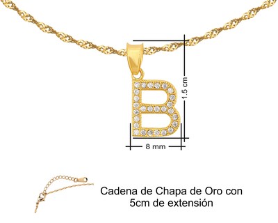 Foto 6 | Gargantilla Inicial ''b'' 45cm De Chapa De Oro 18k Ch84