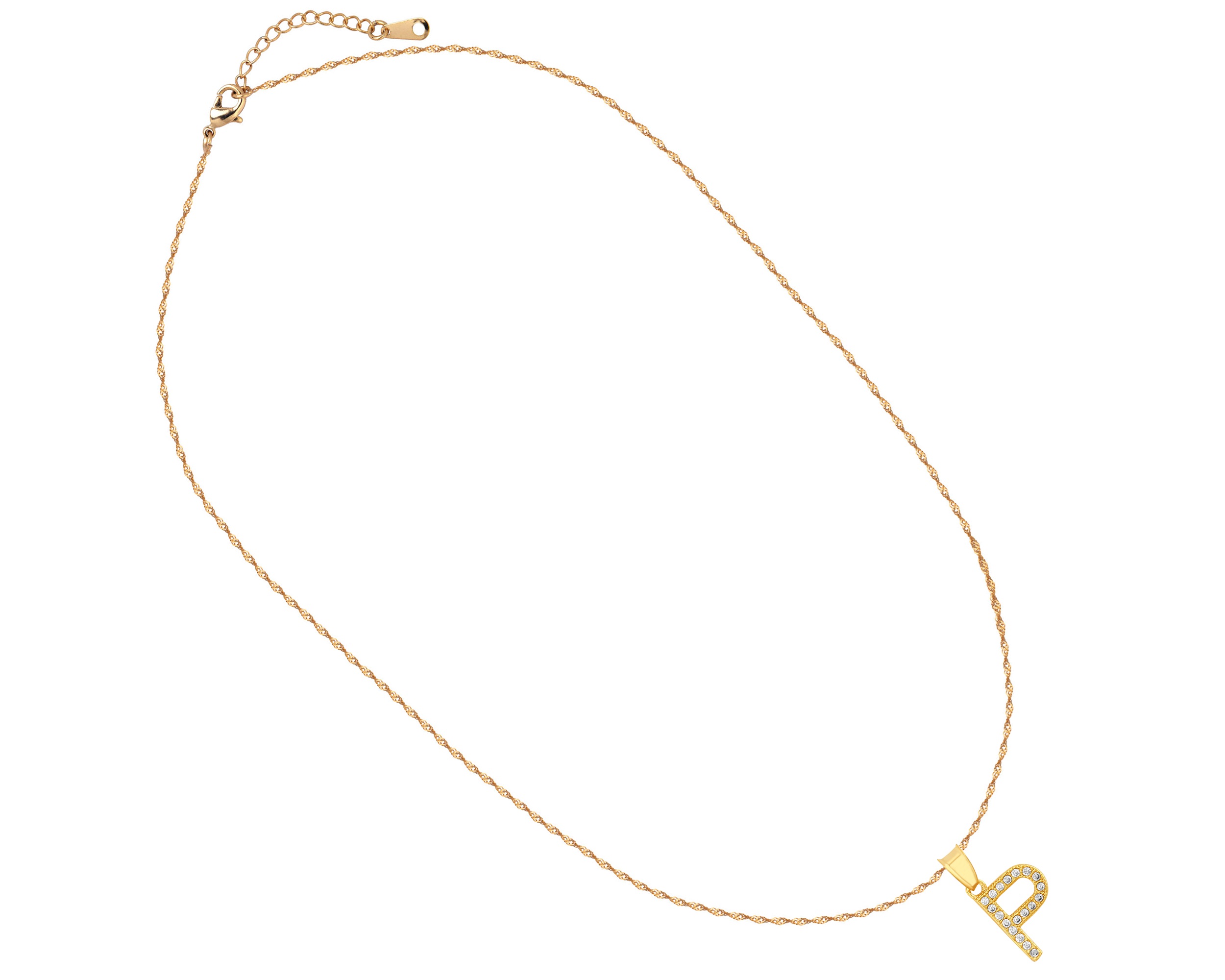 Foto 2 | Gargantilla Inicial ''p'' 45cm De Chapa De Oro 18k Ch98