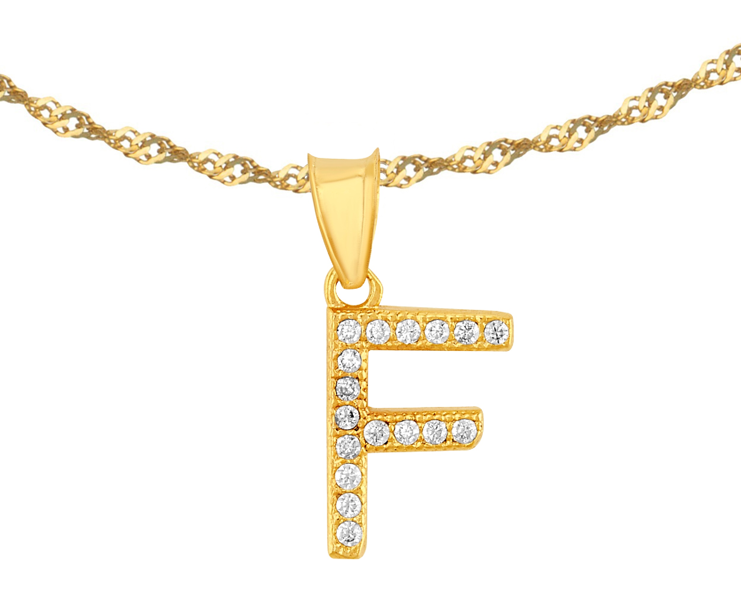 Foto 1 | Gargantilla Inicial ''f'' 45cm De Chapa De Oro 18k Ch88