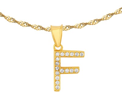 Foto 1 | Gargantilla Inicial ''f'' 45cm De Chapa De Oro 18k Ch88