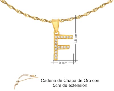 Foto 7 | Gargantilla Inicial ''f'' 45cm De Chapa De Oro 18k Ch88