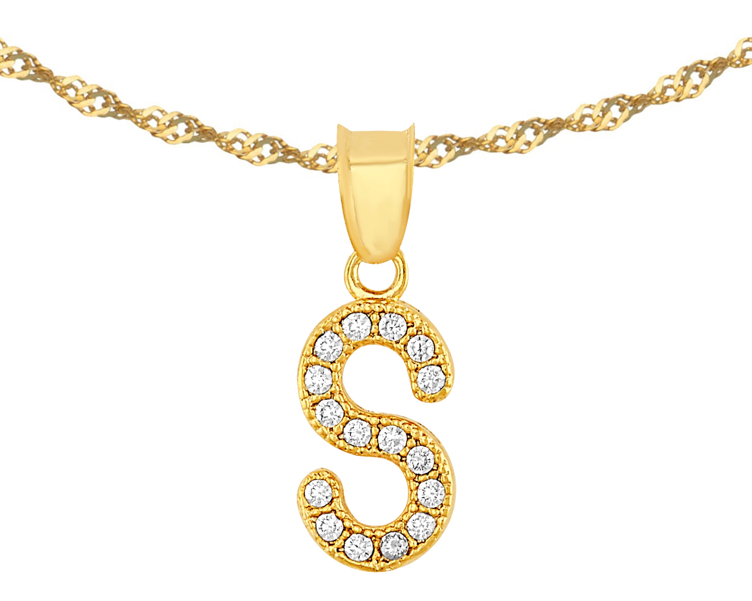 Foto 1 | Gargantilla Inicial ''s'' 45cm De Chapa De Oro 18k Ch100
