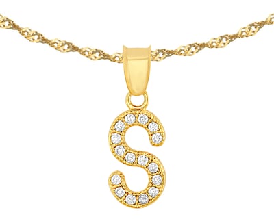 Foto 1 | Gargantilla Inicial ''s'' 45cm De Chapa De Oro 18k Ch100