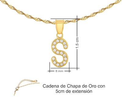 Foto 7 | Gargantilla Inicial ''s'' 45cm De Chapa De Oro 18k Ch100