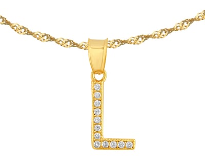 Foto 1 | Gargantilla Inicial ''l'' 45cm De Chapa De Oro 18k Ch94