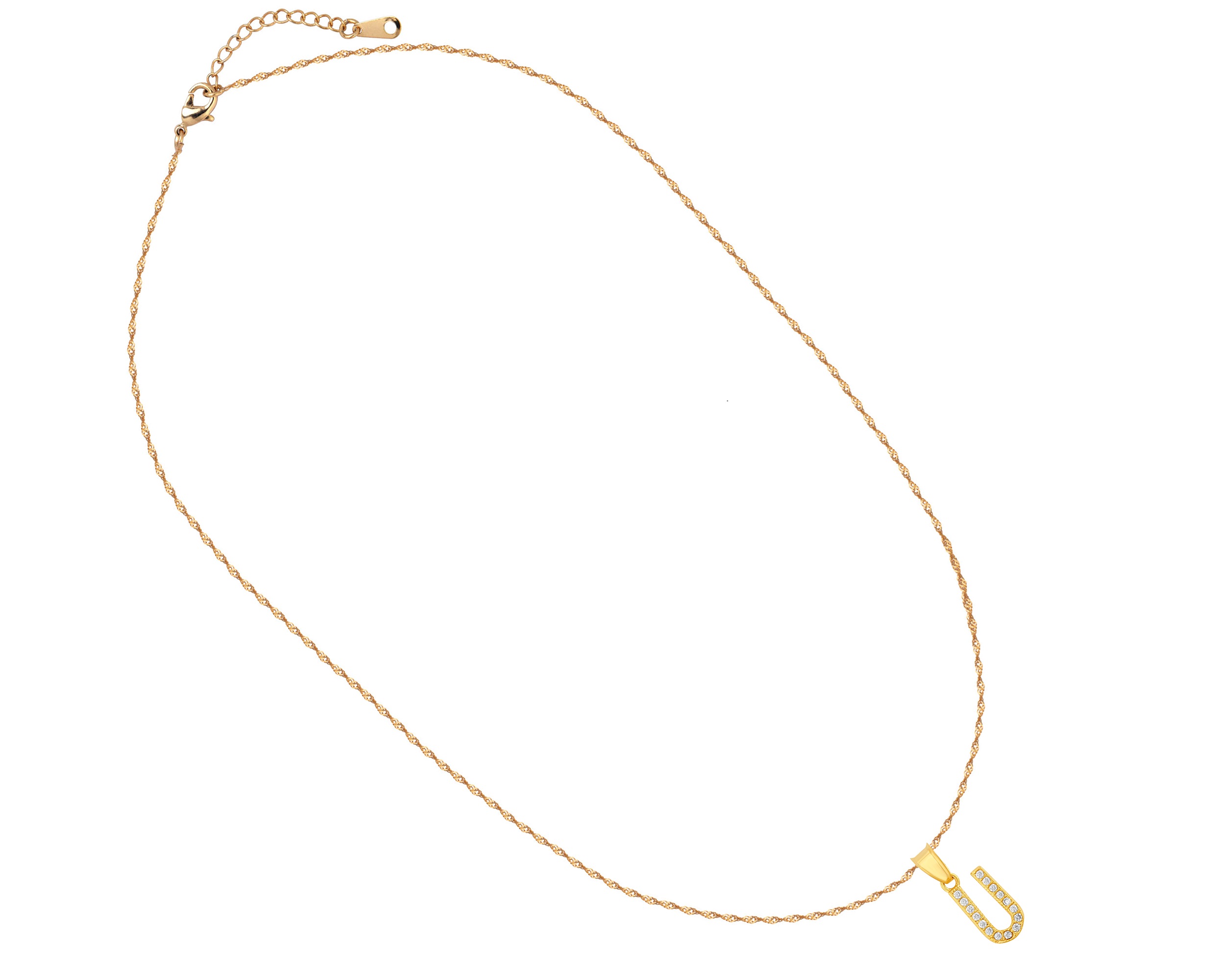 Foto 2 | Gargantilla Inicial ''u'' 45cm De Chapa De Oro 18k Ch102