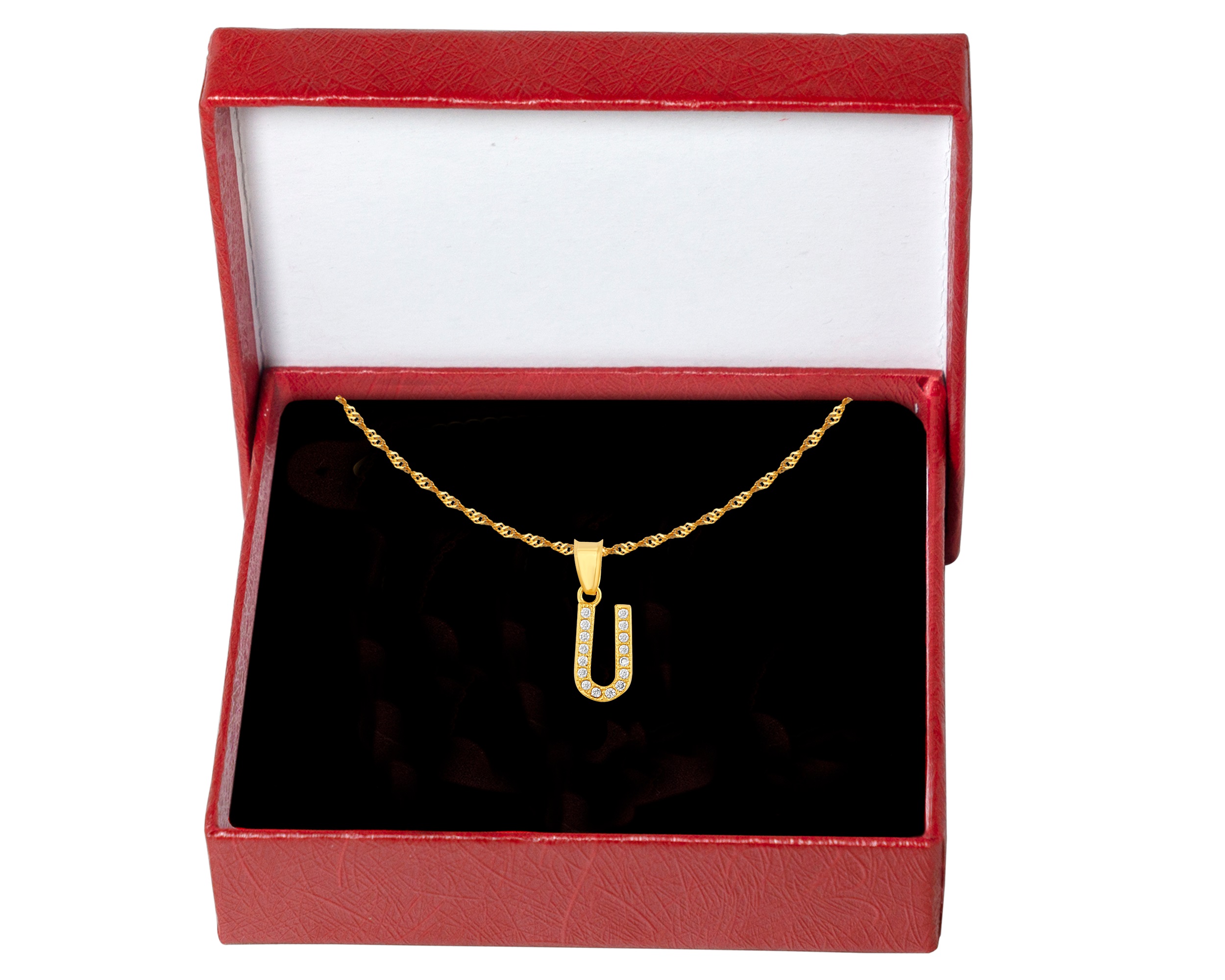 Foto 6 pulgar | Gargantilla Inicial ''u'' 45cm De Chapa De Oro 18k Ch102