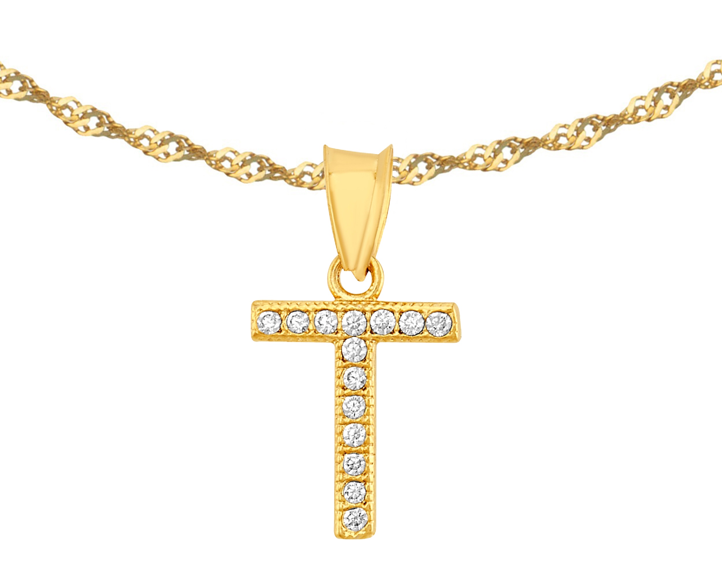 Foto 1 | Gargantilla Inicial ''t'' 45cm De Chapa De Oro 18k Ch101