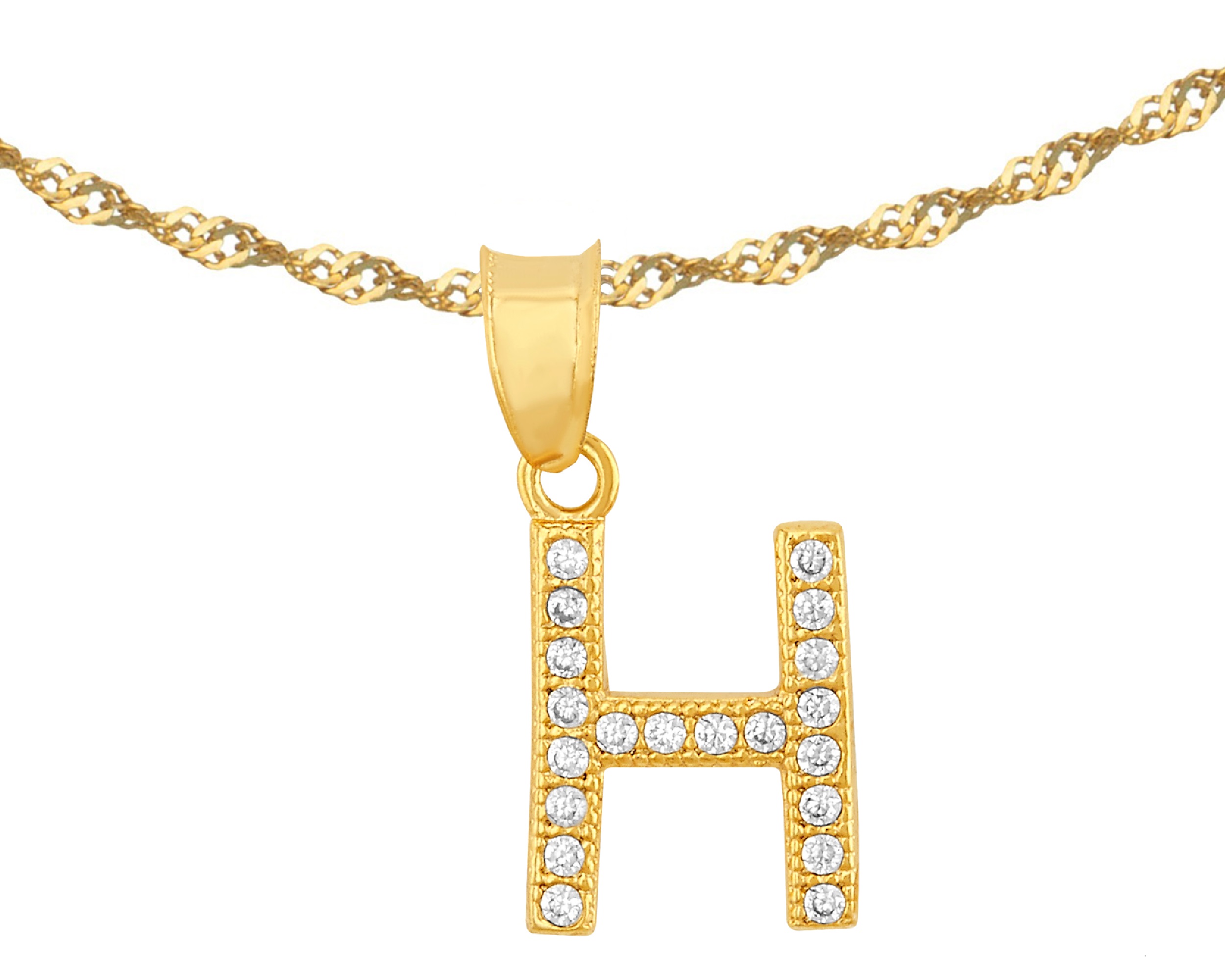 Foto 1 | Gargantilla Inicial ''h'' 45cm De Chapa De Oro 18k Ch90