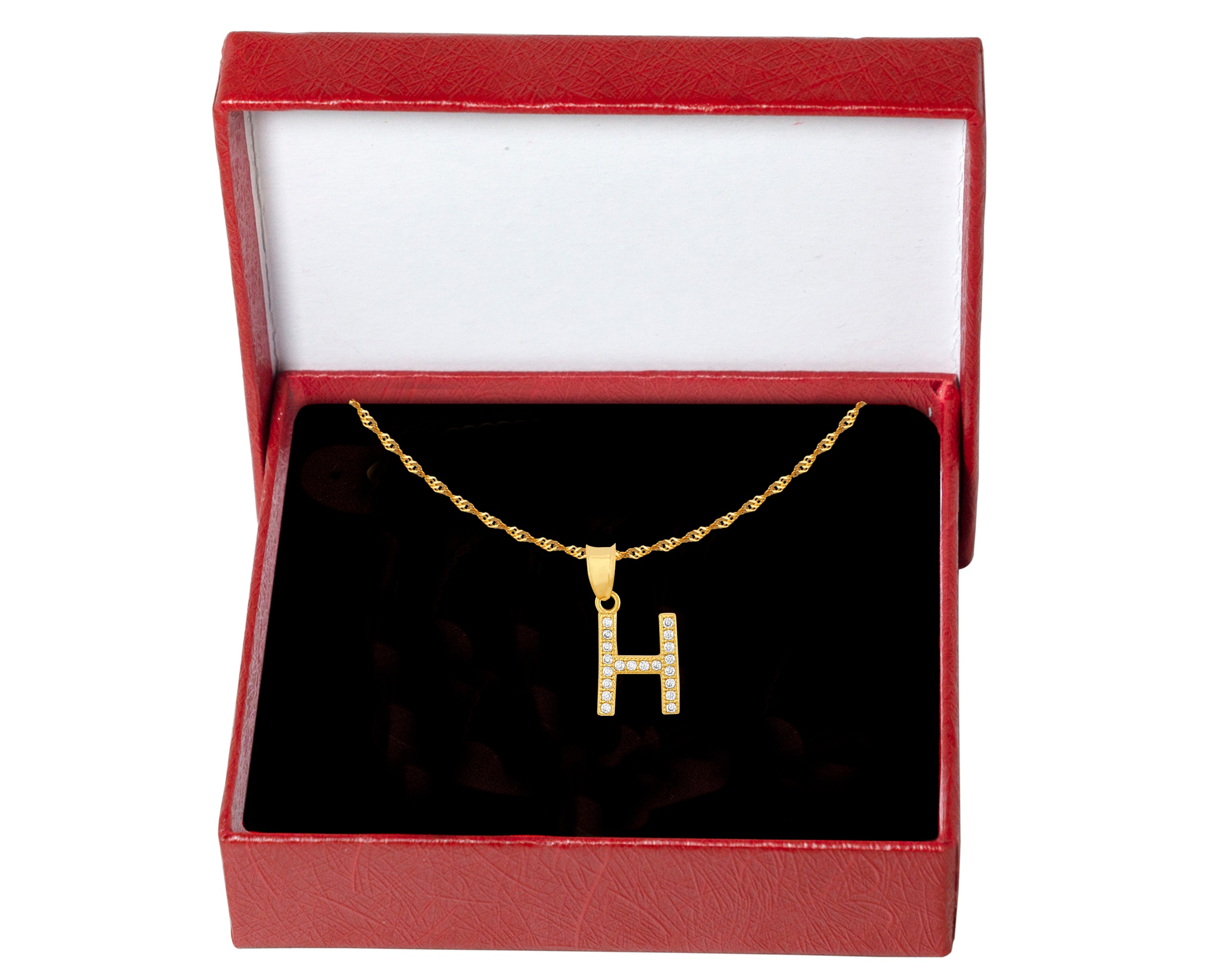 Foto 6 pulgar | Gargantilla Inicial ''h'' 45cm De Chapa De Oro 18k Ch90
