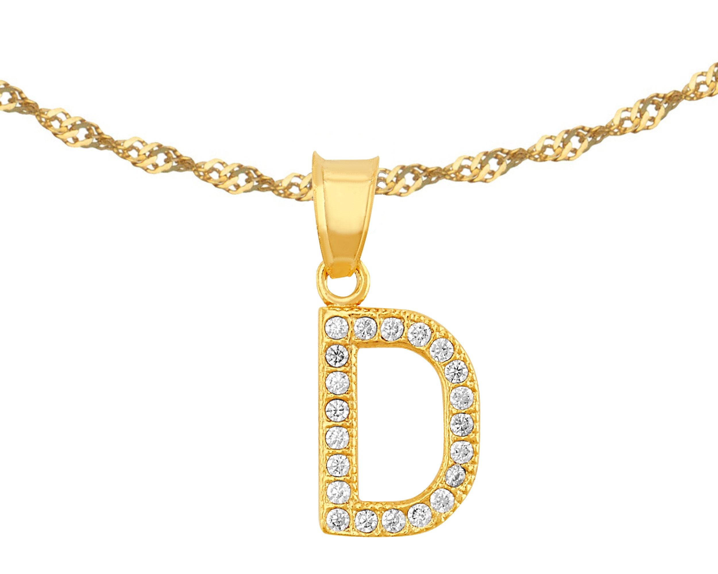 Foto 1 | Gargantilla Inicial ''d'' 45cm De Chapa De Oro 18k Ch86