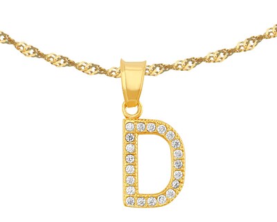 Foto 1 | Gargantilla Inicial ''d'' 45cm De Chapa De Oro 18k Ch86