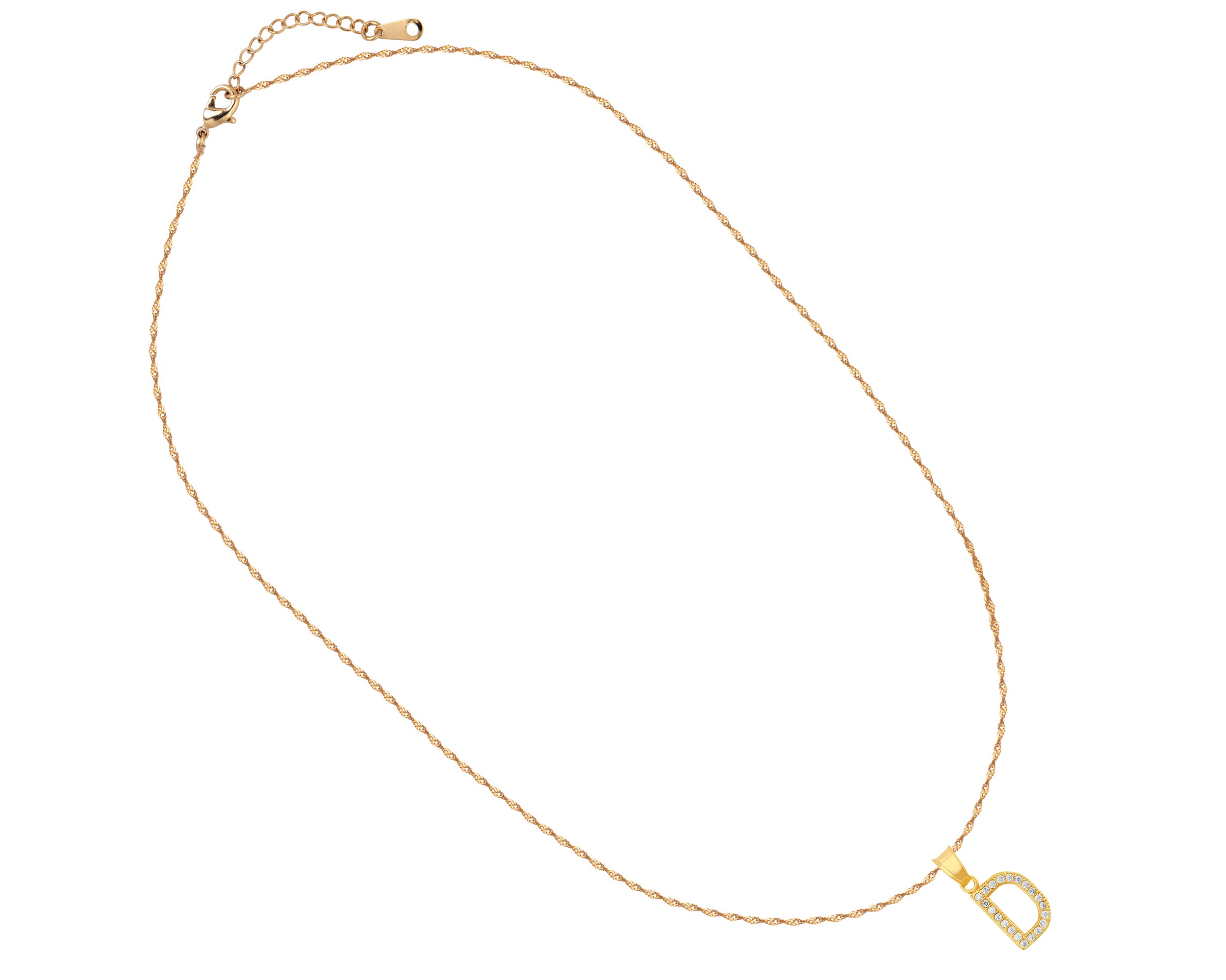 Foto 3 pulgar | Gargantilla Inicial ''d'' 45cm De Chapa De Oro 18k Ch86