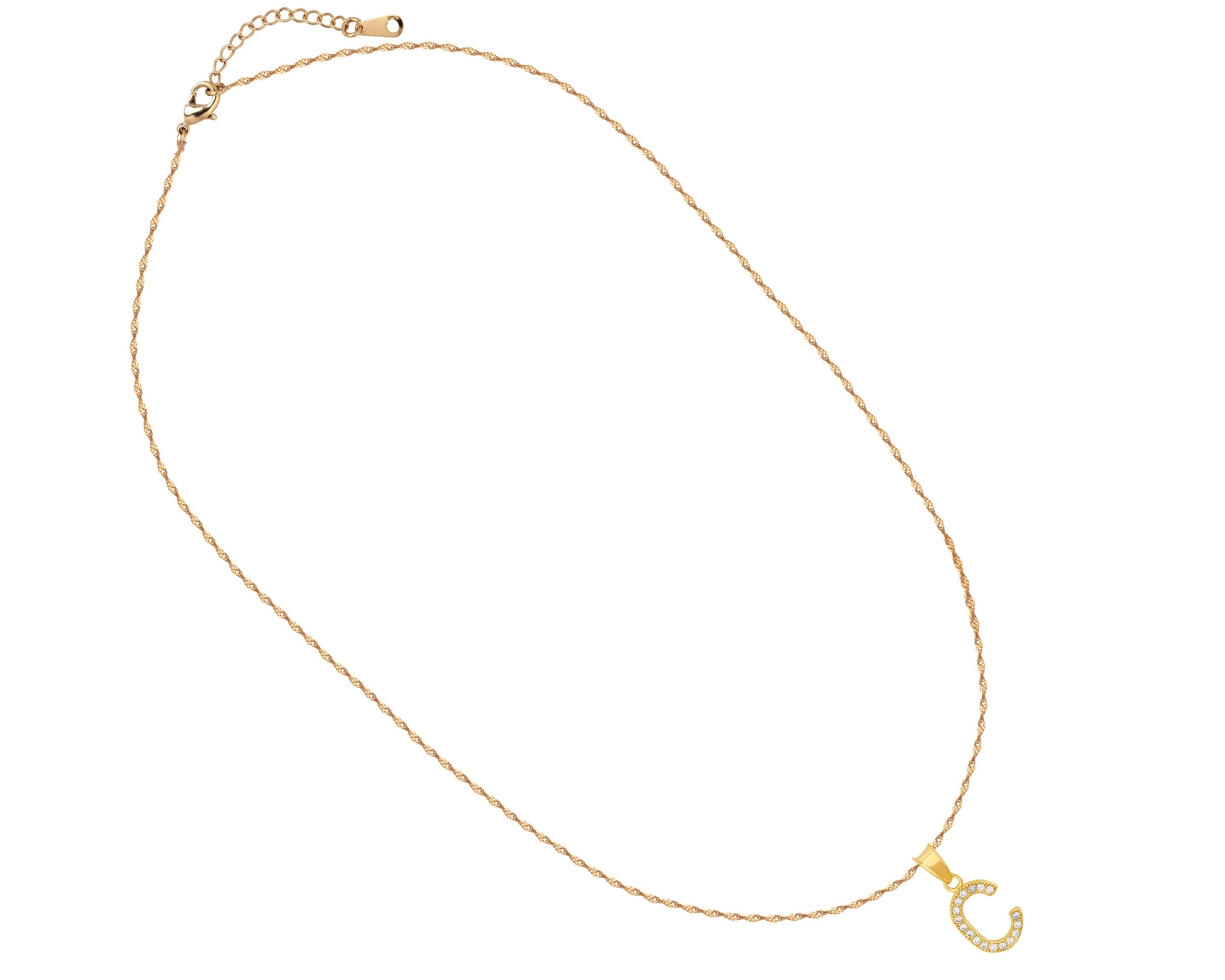 Foto 2 | Gargantilla Inicial ''c'' 45cm De Chapa De Oro 18k Ch85