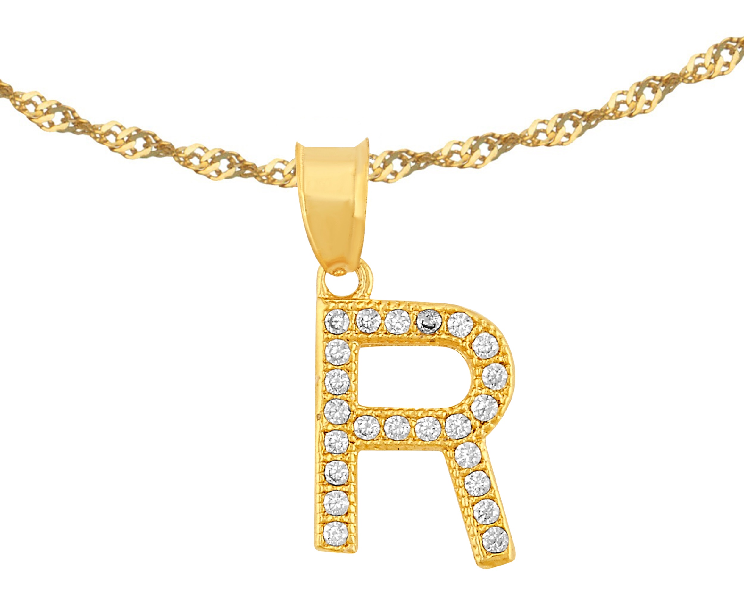 Foto 1 | Gargantilla Inicial ''r'' 45cm De Chapa De Oro 18k Ch99