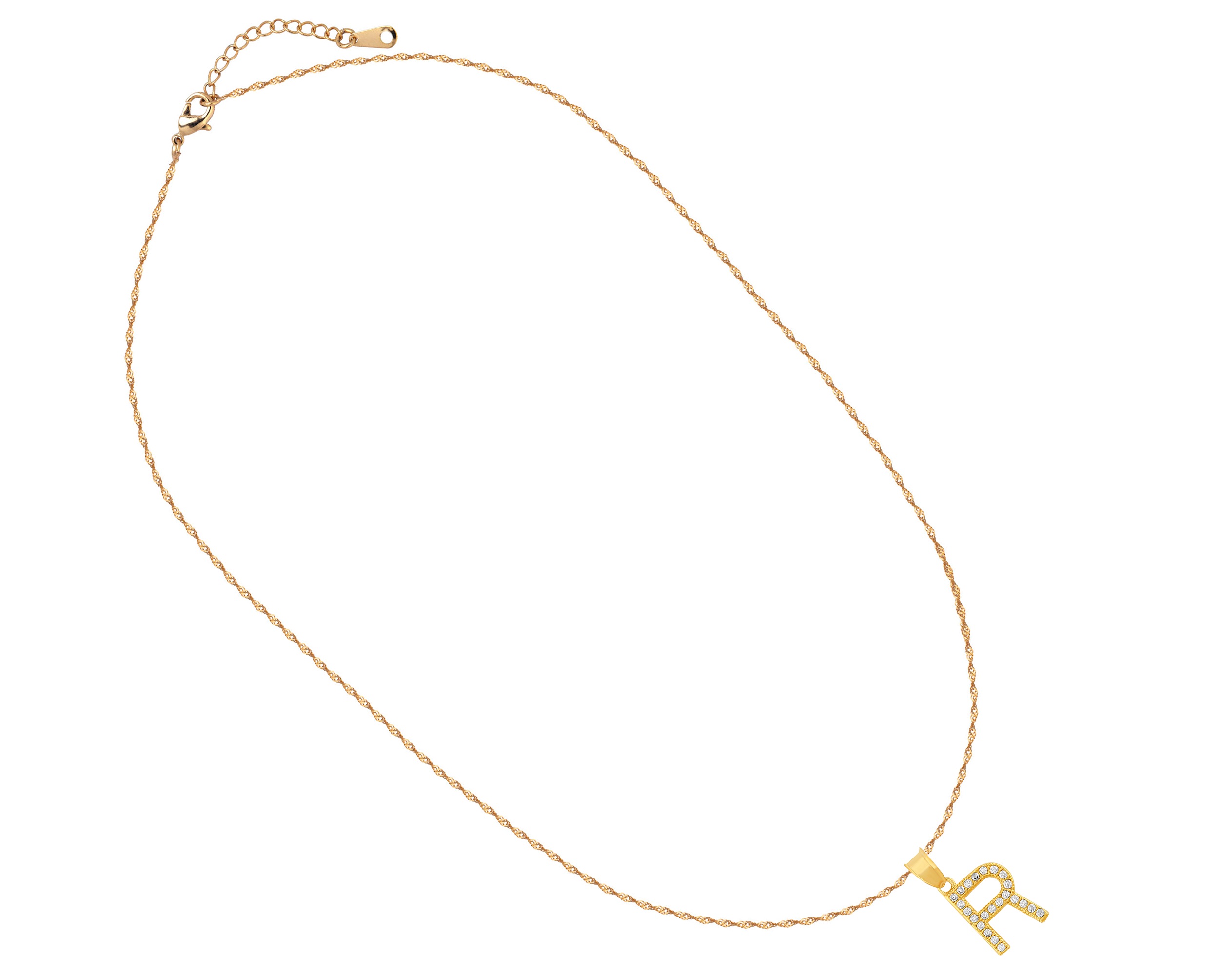 Foto 3 pulgar | Gargantilla Inicial ''r'' 45cm De Chapa De Oro 18k Ch99