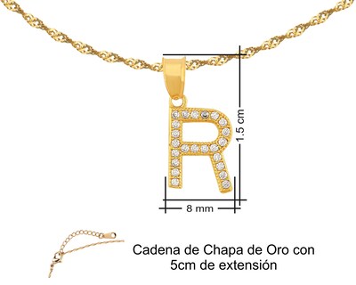 Foto 7 | Gargantilla Inicial ''r'' 45cm De Chapa De Oro 18k Ch99