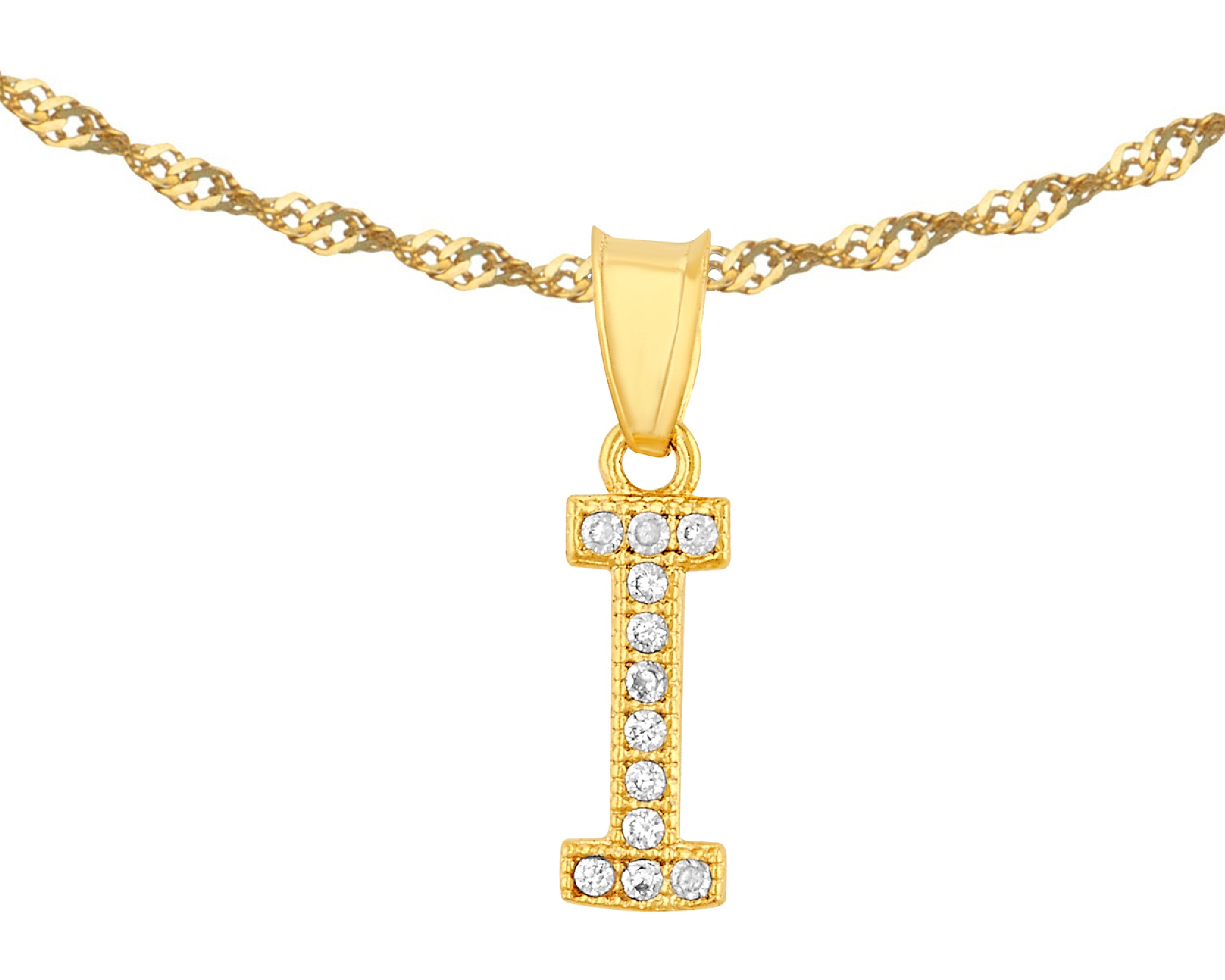 Foto 2 pulgar | Gargantilla Inicial ''i'' 45cm De Chapa De Oro 18k Ch91
