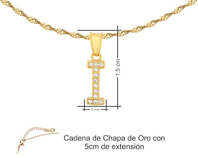 Foto 7 | Gargantilla Inicial ''i'' 45cm De Chapa De Oro 18k Ch91