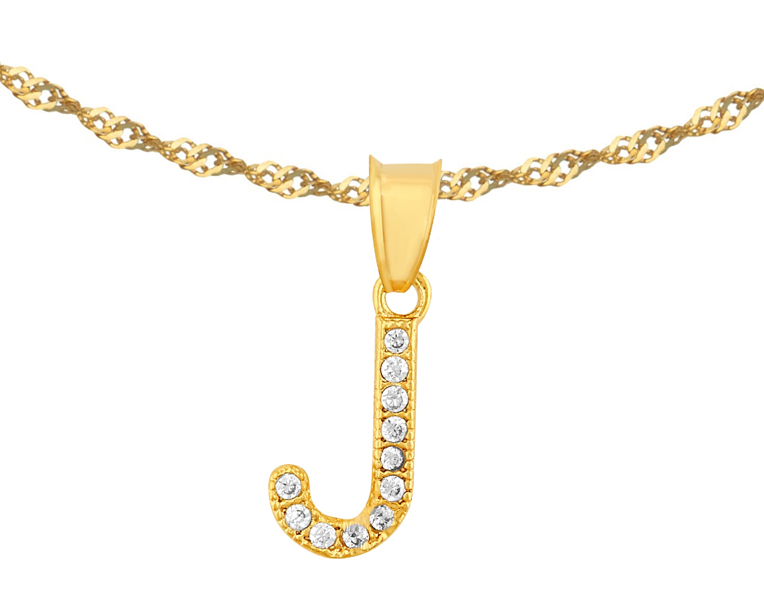 Foto 2 pulgar | Gargantilla Inicial ''j'' 45cm De Chapa De Oro 18k Ch92