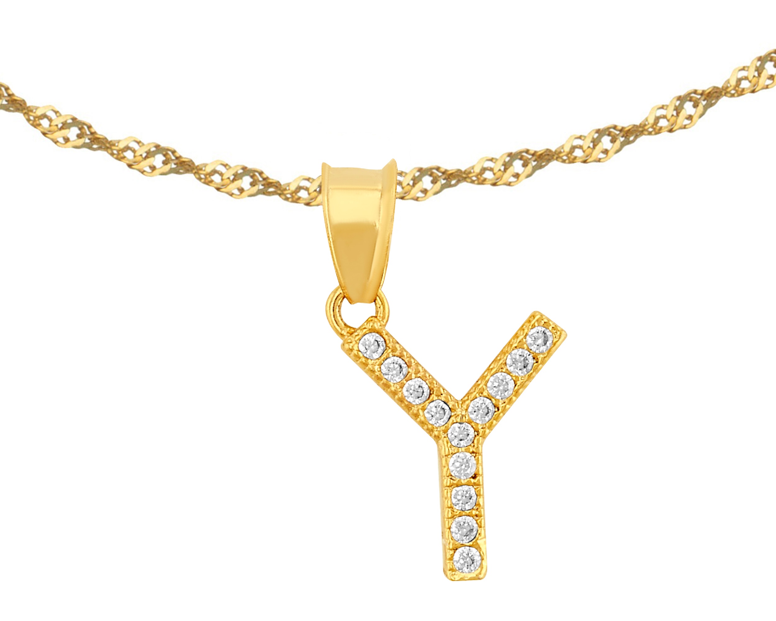 Foto 1 | Gargantilla Inicial ''y'' 45cm De Chapa De Oro 18k Ch105