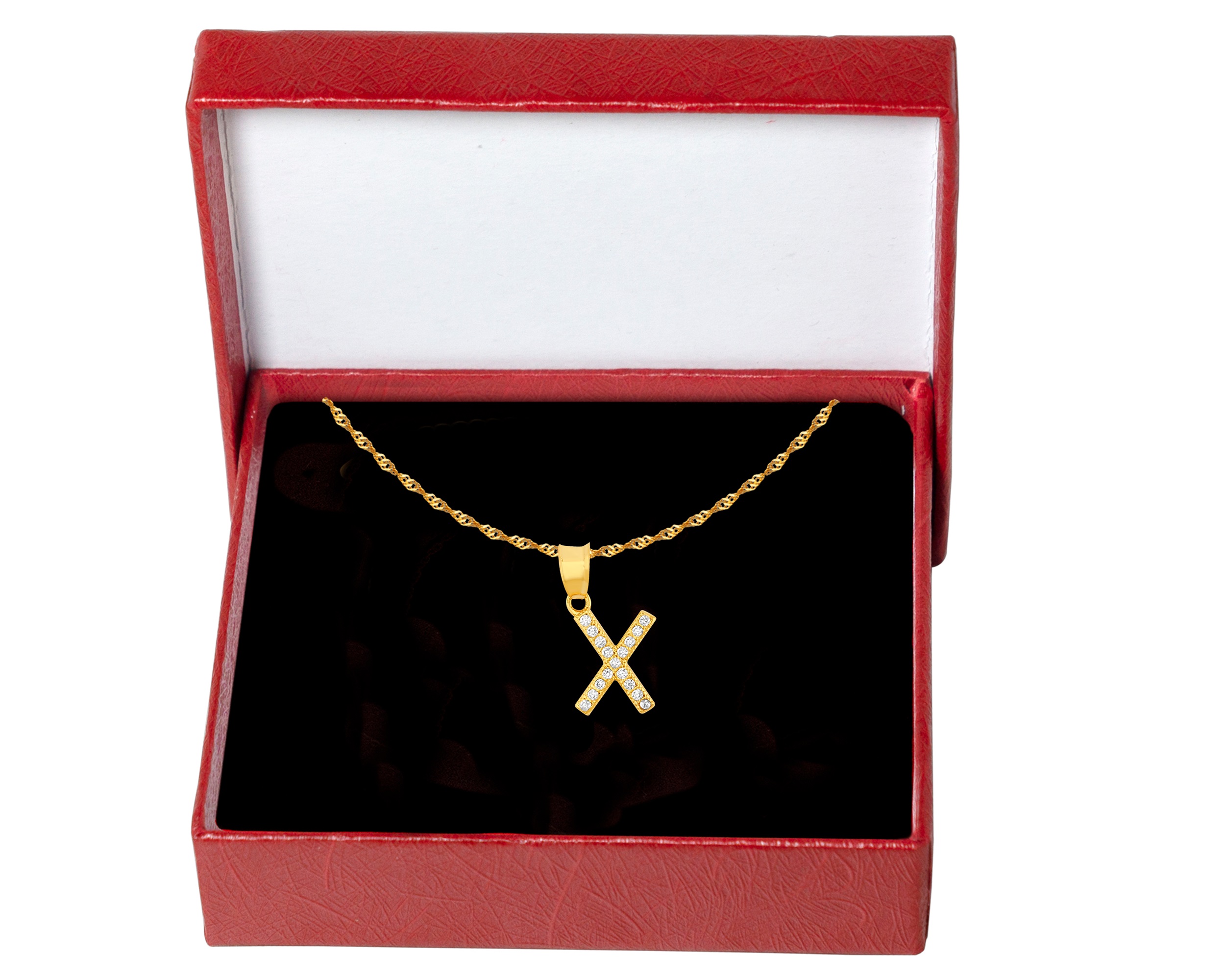 Foto 6 pulgar | Gargantilla Inicial ''x'' 45cm De Chapa De Oro 18k Ch104