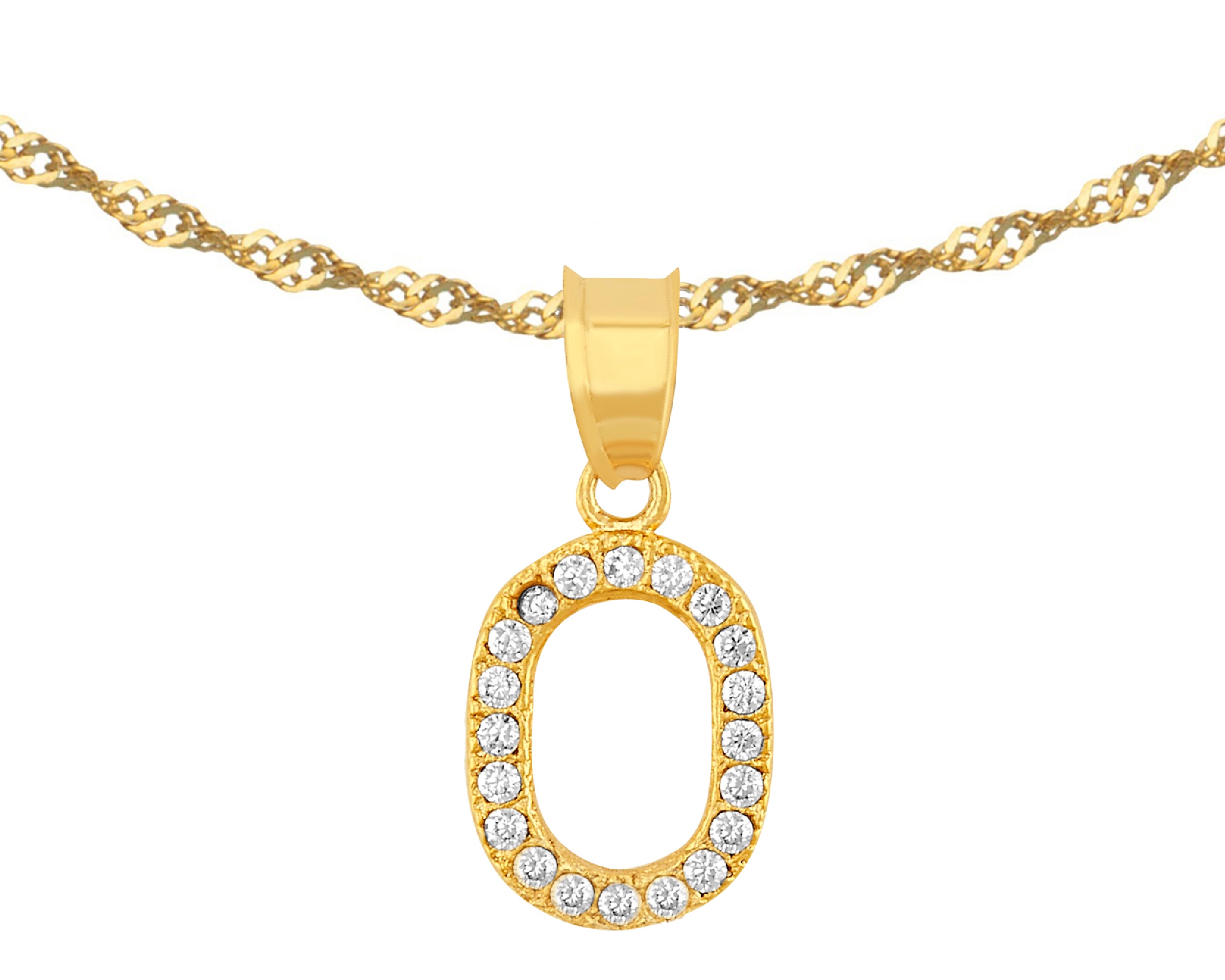 Gargantilla Inicial ''o'' 45cm De Chapa De Oro 18k Ch97