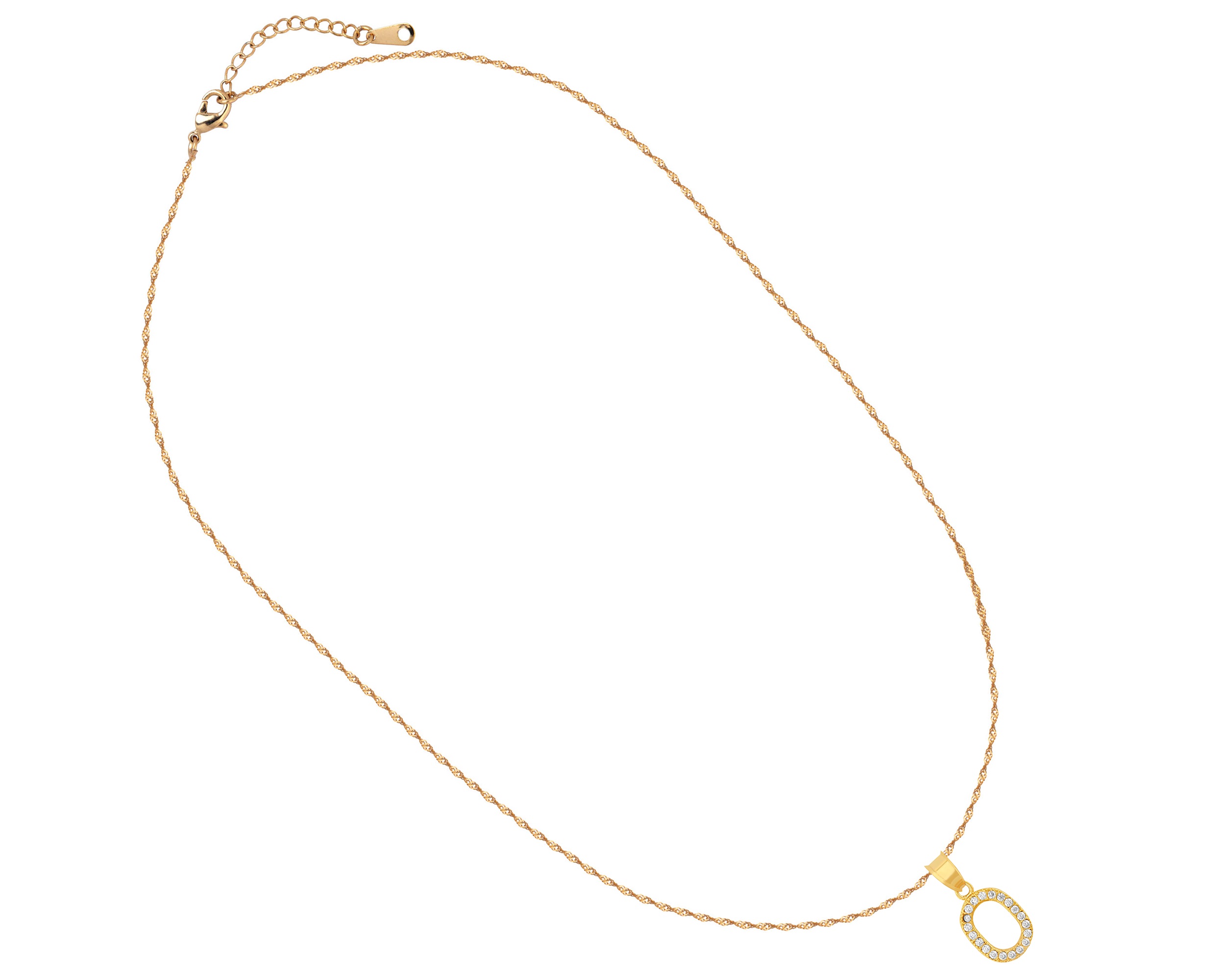 Foto 3 pulgar | Gargantilla Inicial ''o'' 45cm De Chapa De Oro 18k Ch97