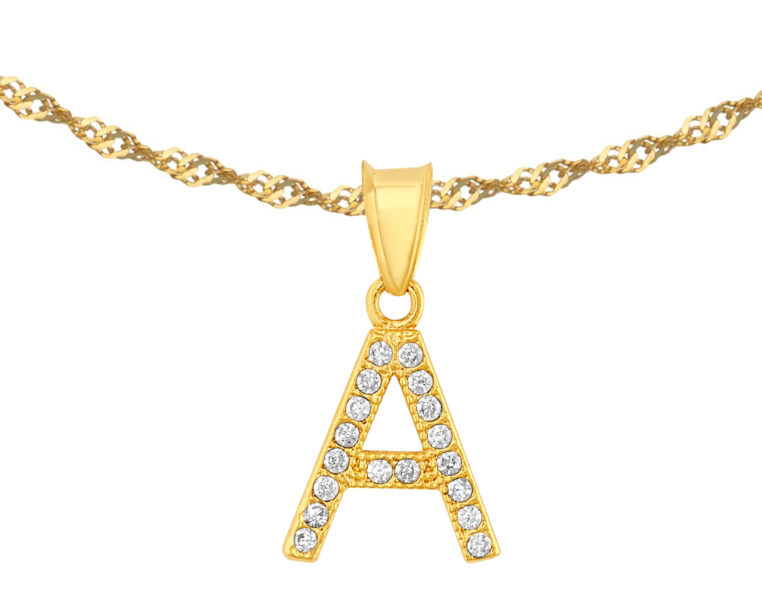 Foto 1 | Gargantilla Inicial ''a'' 45cm De Chapa De Oro 18k Ch83