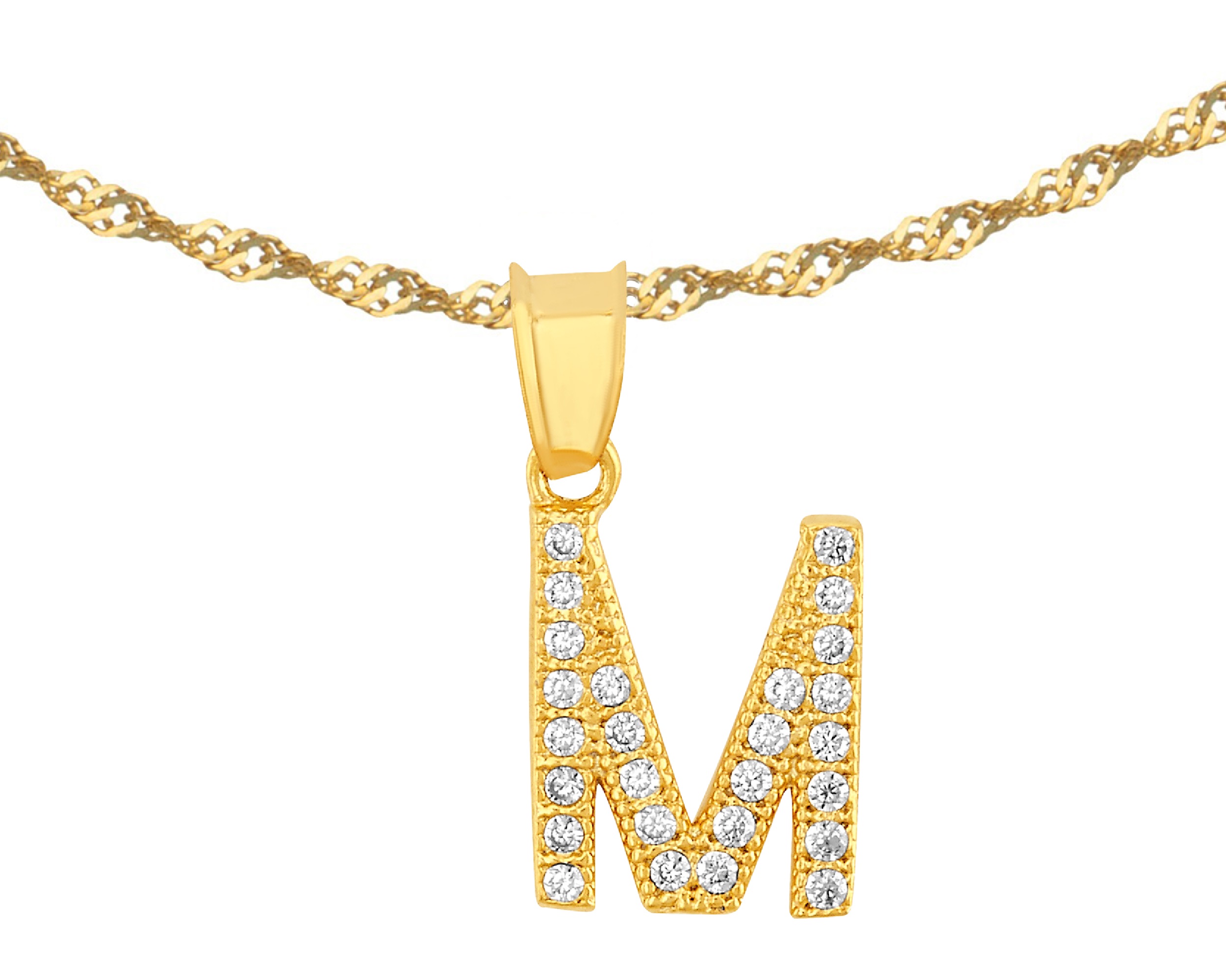 Foto 1 | Gargantilla Inicial ''m'' 45cm De Chapa De Oro 18k Ch95