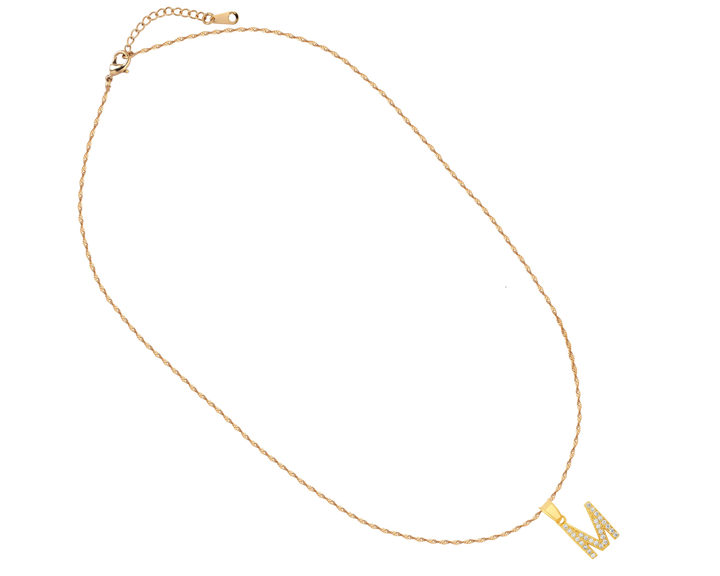 Foto 2 | Gargantilla Inicial ''m'' 45cm De Chapa De Oro 18k Ch95