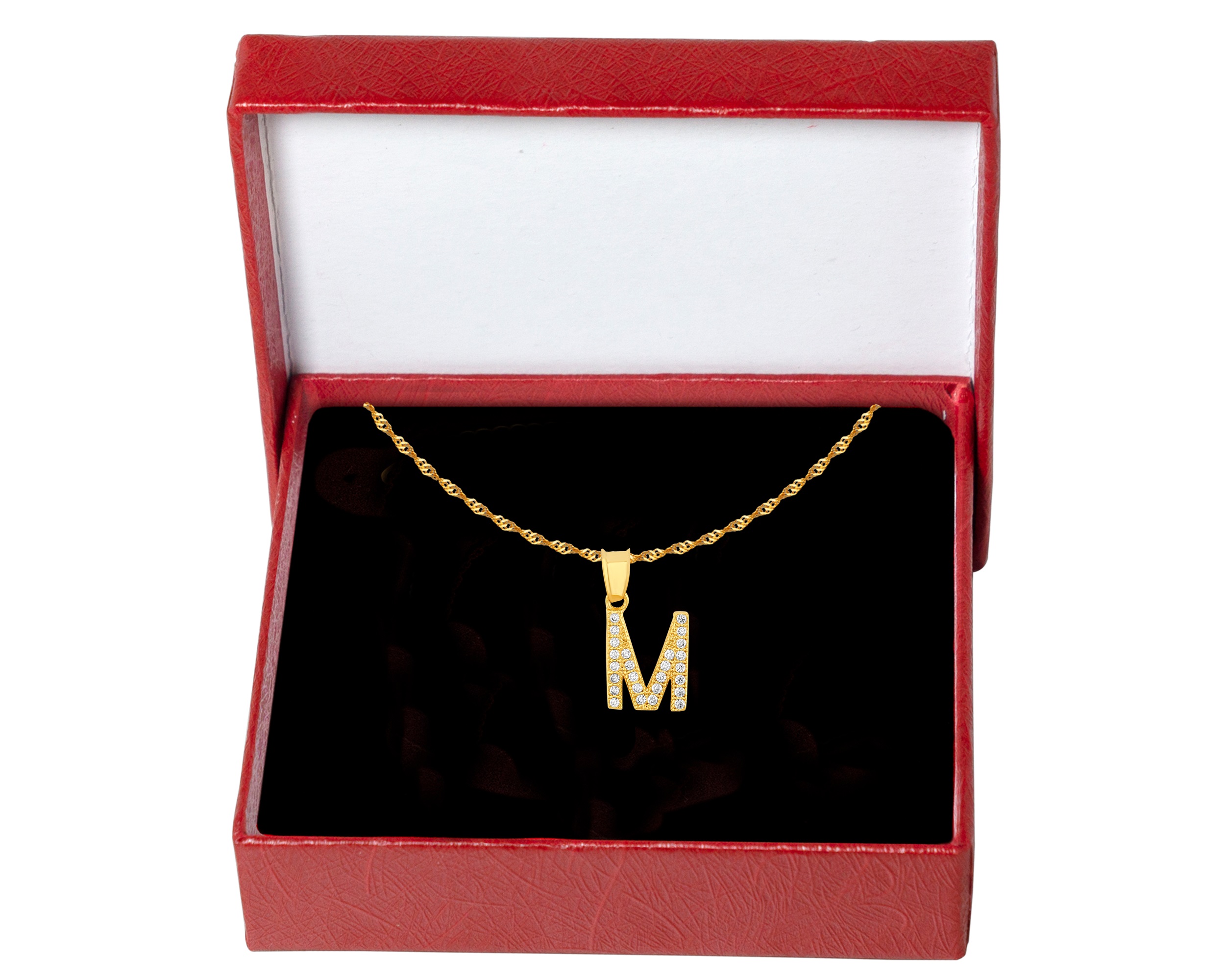 Foto 6 pulgar | Gargantilla Inicial ''m'' 45cm De Chapa De Oro 18k Ch95