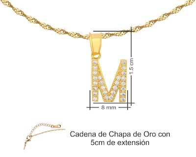 Foto 7 | Gargantilla Inicial ''m'' 45cm De Chapa De Oro 18k Ch95