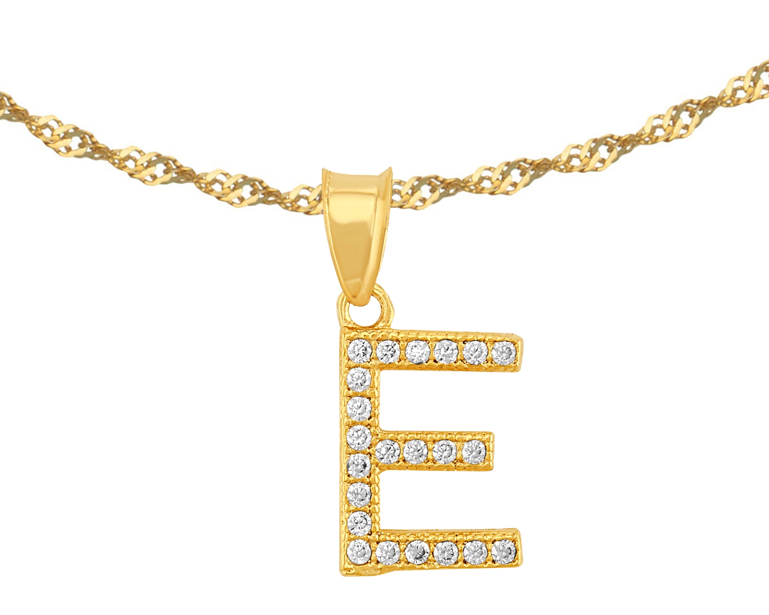 Foto 1 | Gargantilla Inicial ''e'' 45cm De Chapa De Oro 18k Ch87