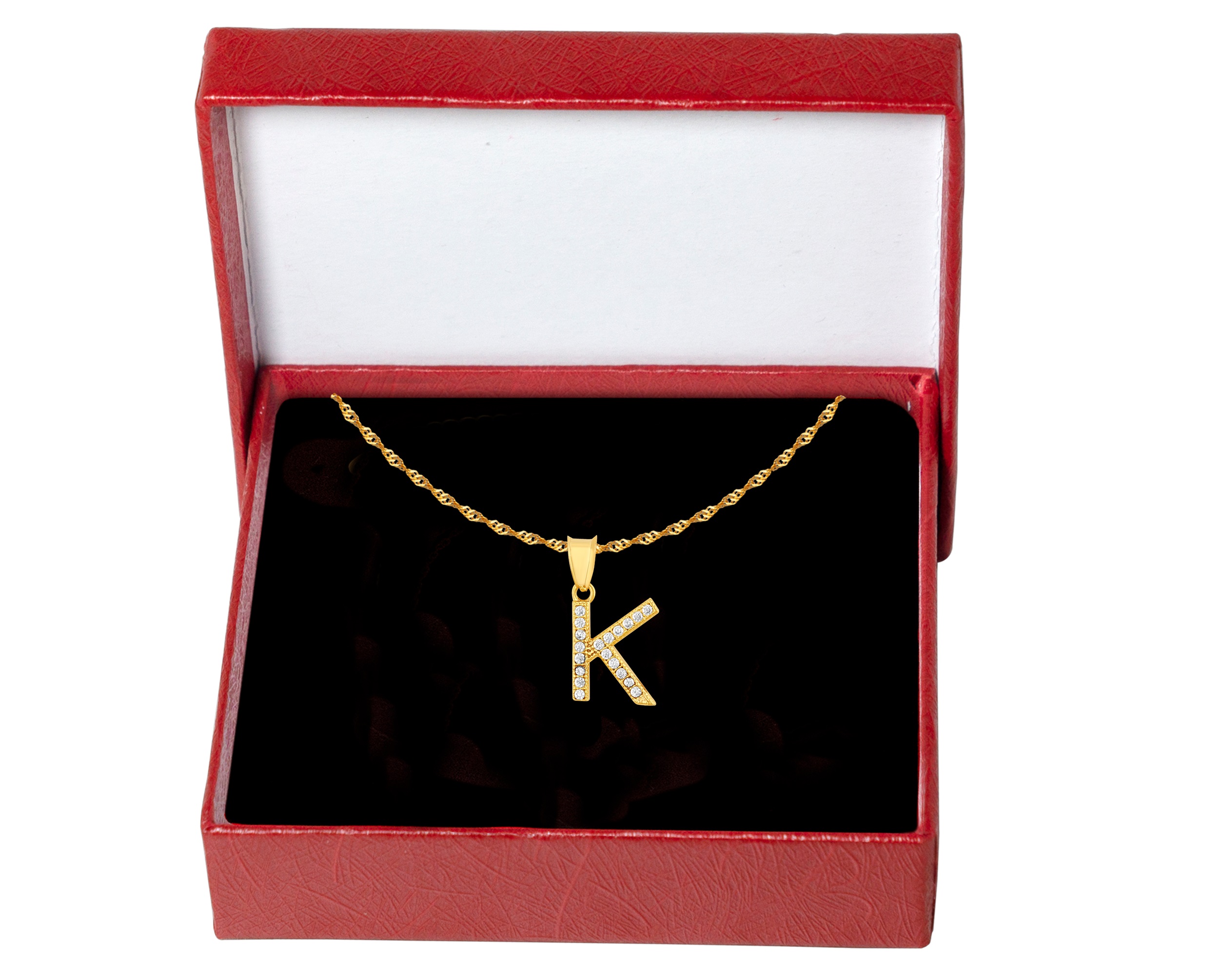Foto 6 pulgar | Gargantilla Inicial ''k'' 45cm De Chapa De Oro 18k Ch93