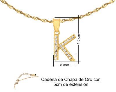 Foto 7 | Gargantilla Inicial ''k'' 45cm De Chapa De Oro 18k Ch93