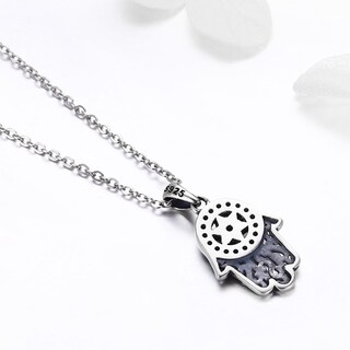 Foto 4 | Collar Mano De Fátima De Plata .925 Con Cadena De Plata Ajustable